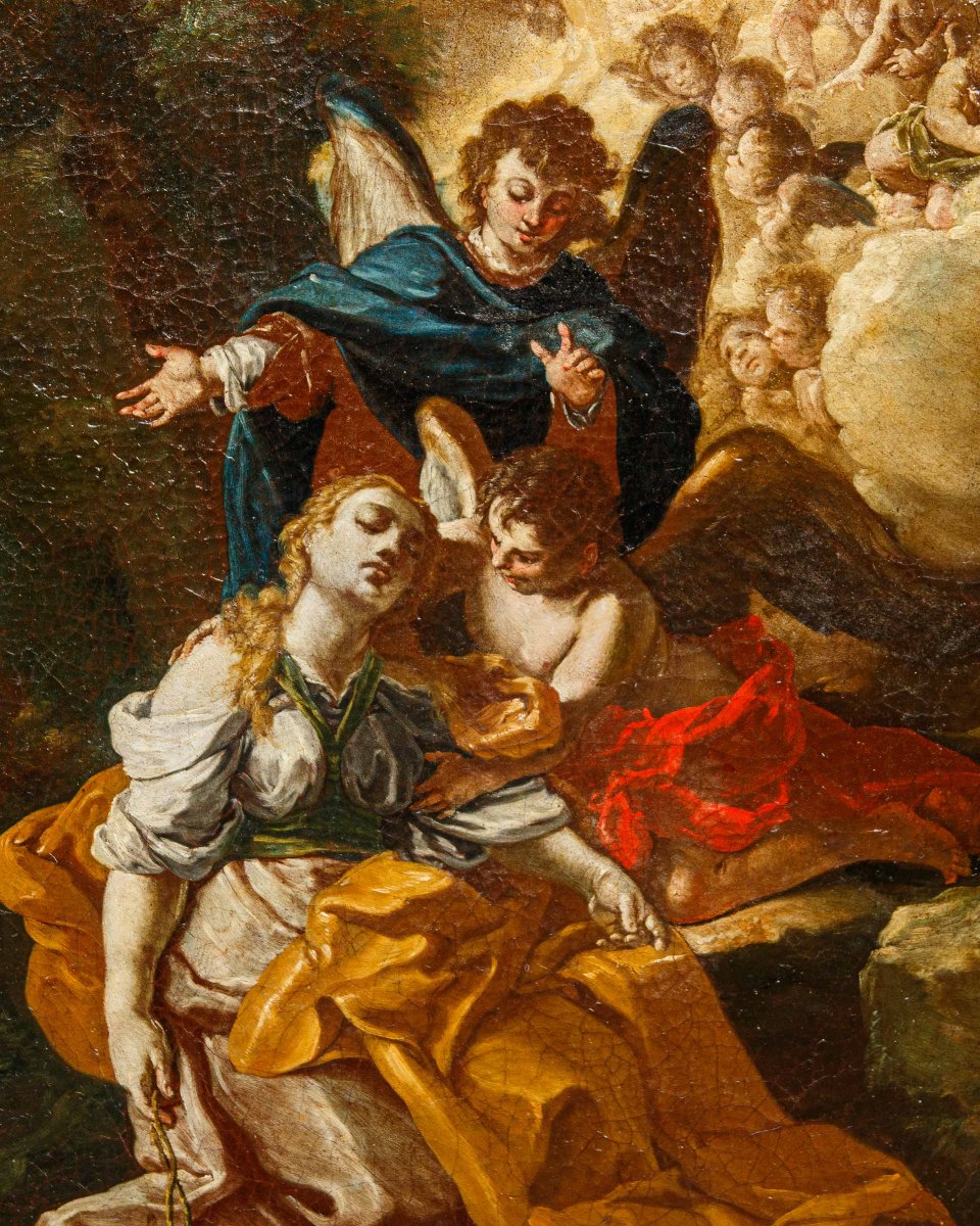 Andrea Vaccaro (Napoli, 1604 – 1670), Estasi di Santa Maria Maddalena assistita dagli angeli-photo-7