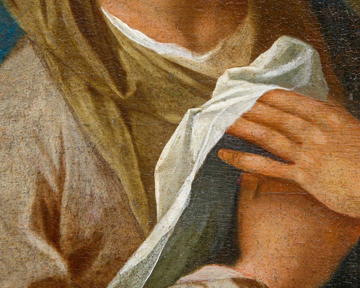 Scuola lombarda, XVII secolo, Vergine con le mani giunte-photo-3