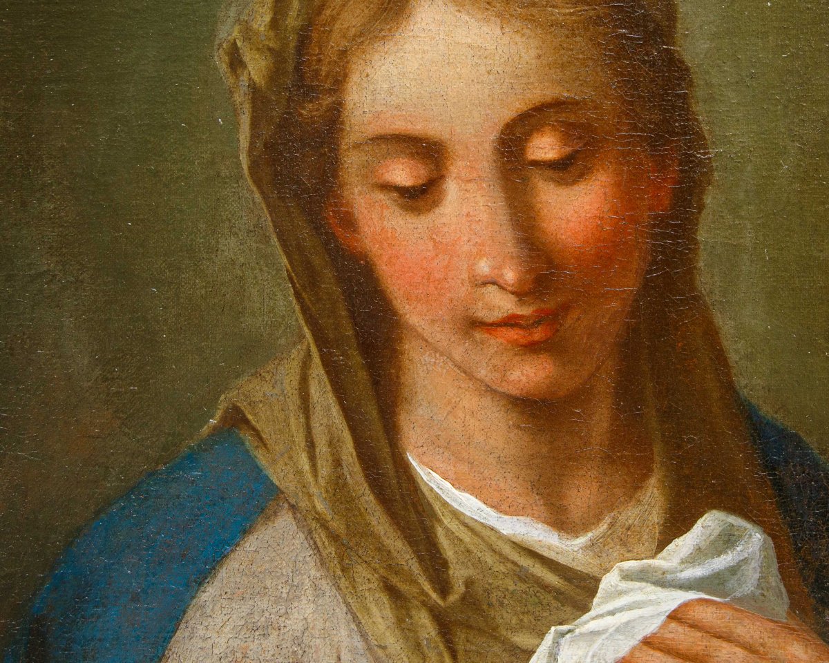 Scuola lombarda, XVII secolo, Vergine con le mani giunte-photo-4