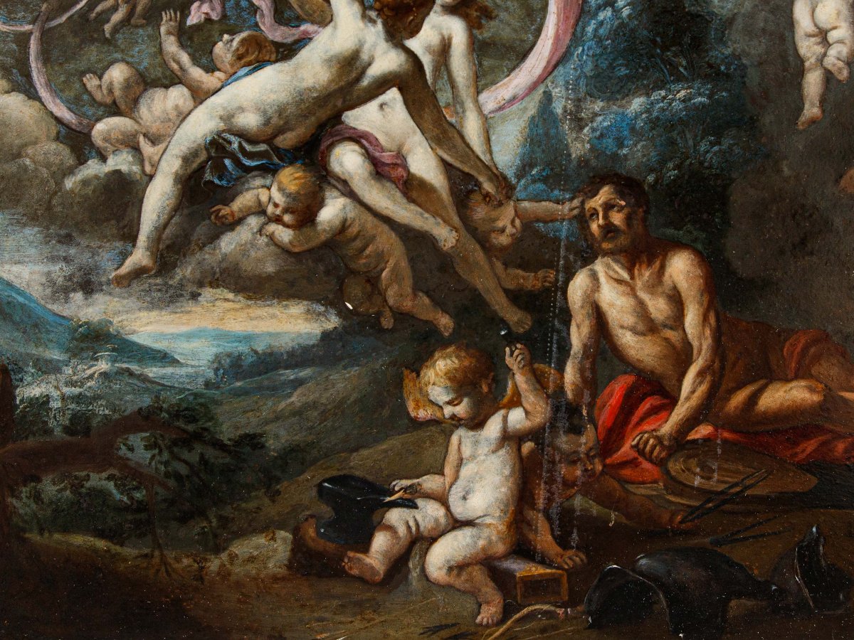 Cornelis Shut (Anversa, 1597 – Anversa, 1655), attr., Venere si presenta alla fucina di Vulcano-photo-4