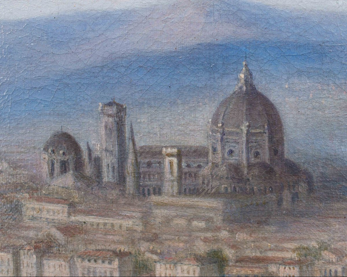 Scuola italiana, XIX secolo, Veduta di Firenze-photo-4
