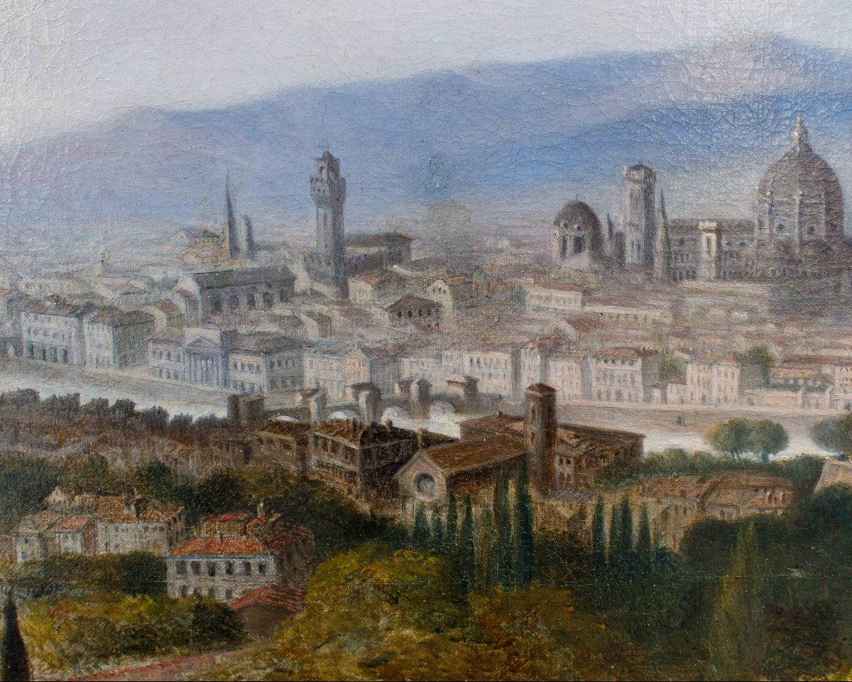 Scuola italiana, XIX secolo, Veduta di Firenze-photo-1