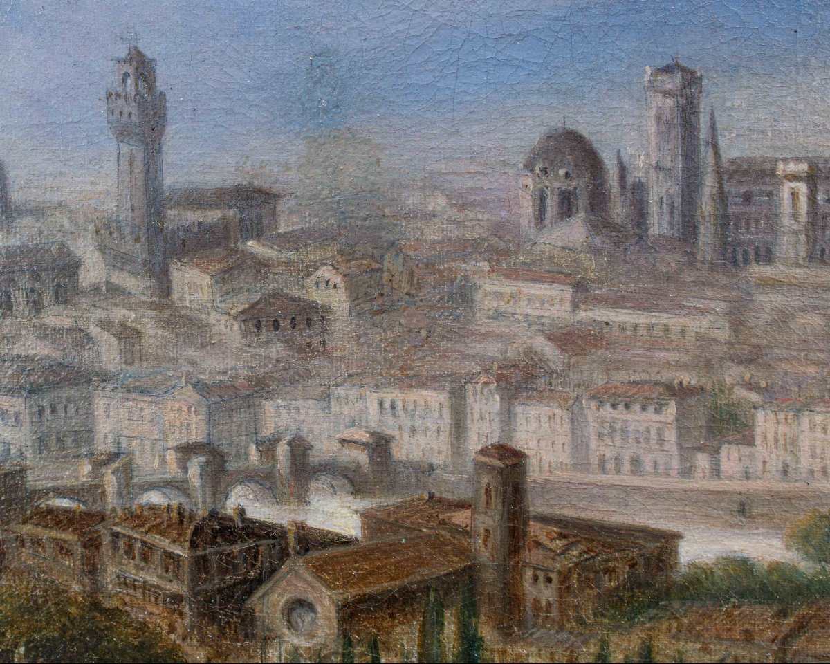 Scuola italiana, XIX secolo, Veduta di Firenze-photo-2