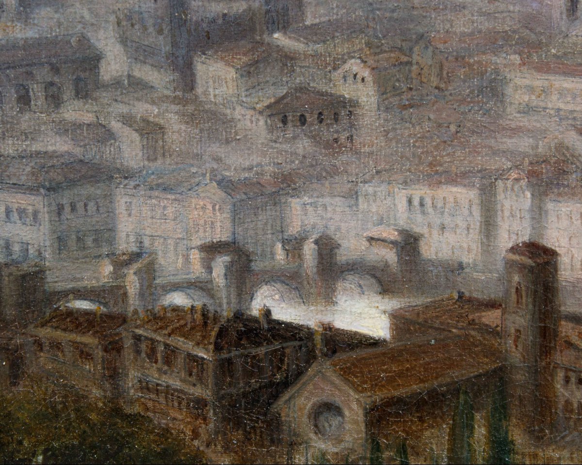 Scuola italiana, XIX secolo, Veduta di Firenze-photo-5
