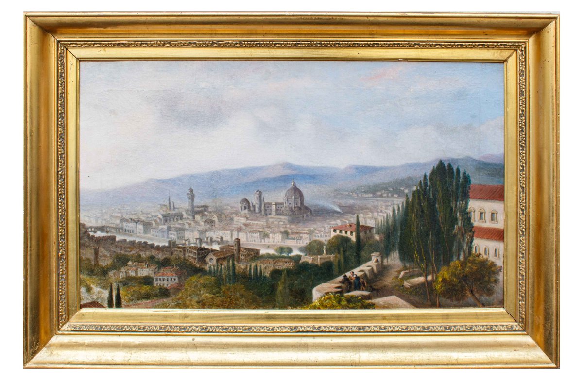 Scuola italiana, XIX secolo, Veduta di Firenze