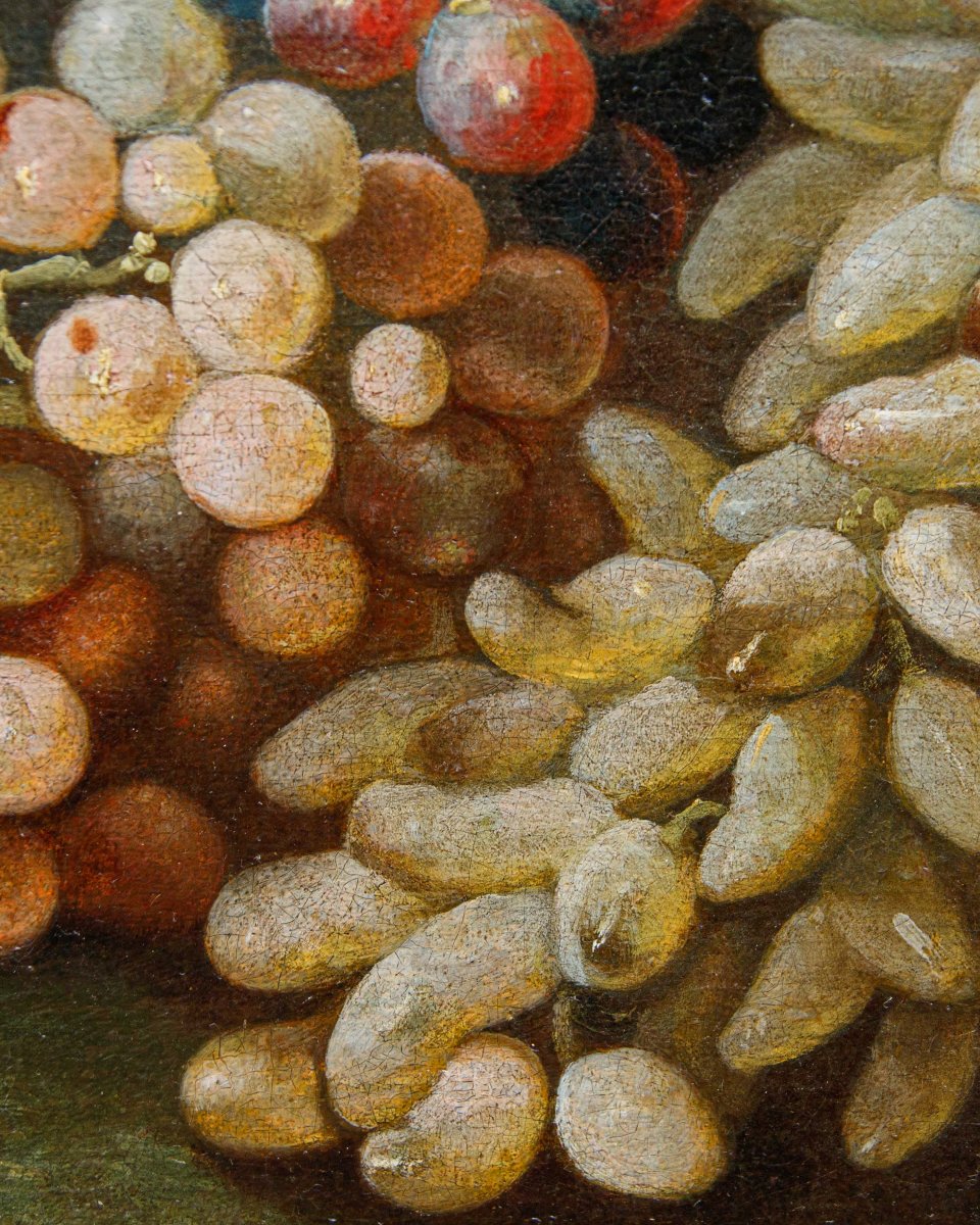 Maximilian Pfeiler (attivo dal 1683 - 1721 ca.), Natura morta con uve bianche e nere-photo-4