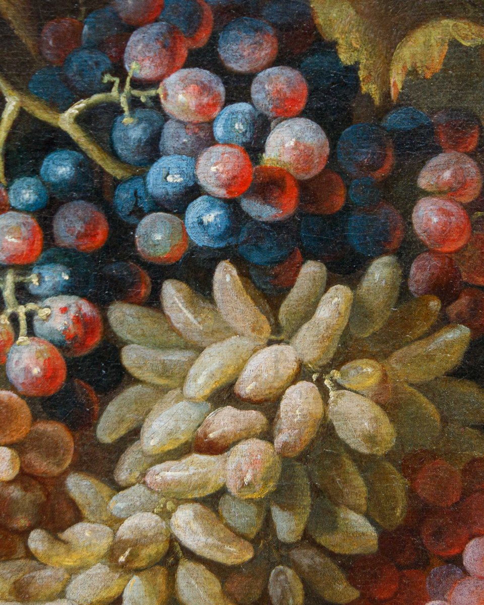 Maximilian Pfeiler (attivo dal 1683 - 1721 ca.), Natura morta con uve bianche e nere-photo-4