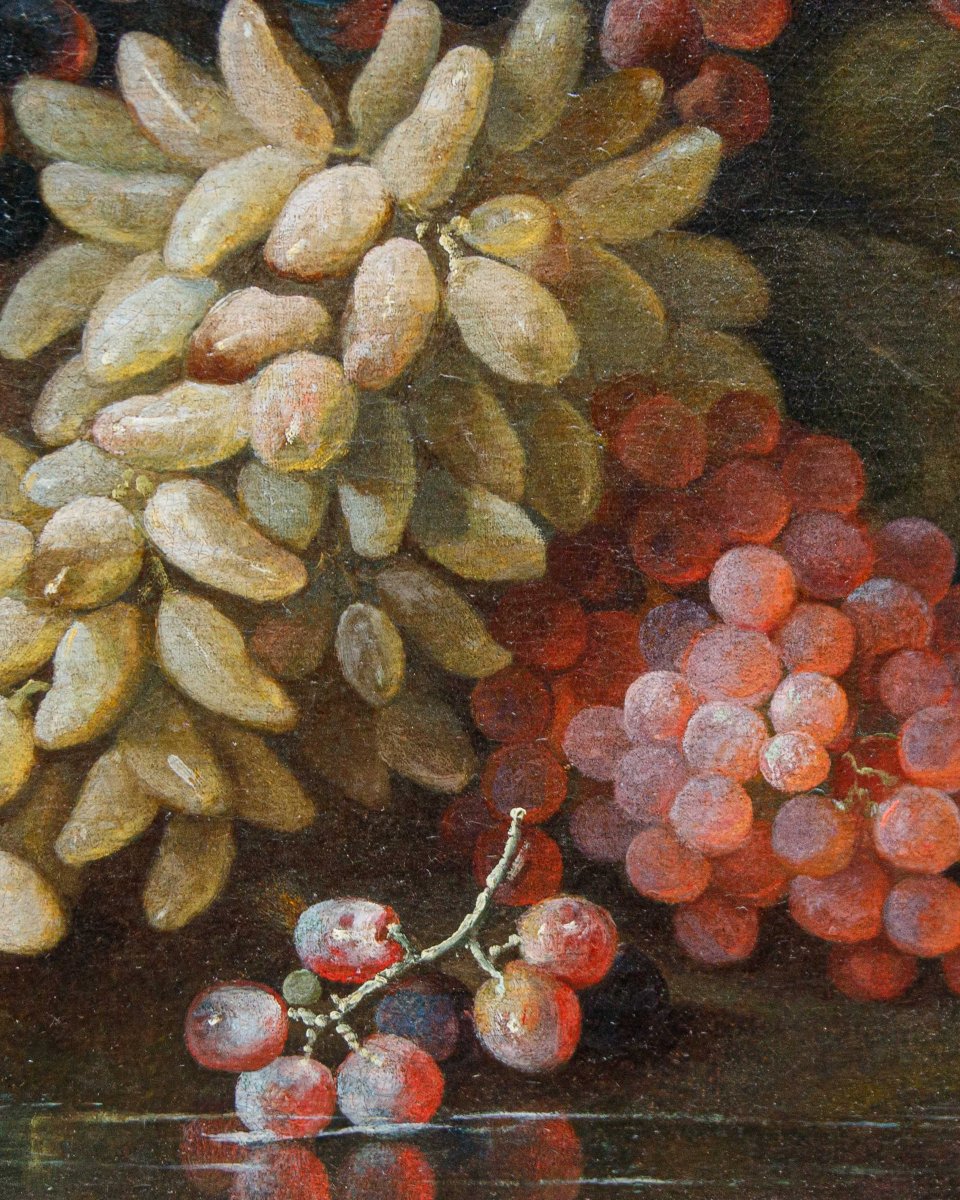 Maximilian Pfeiler (attivo dal 1683 - 1721 ca.), Natura morta con uve bianche e nere-photo-6