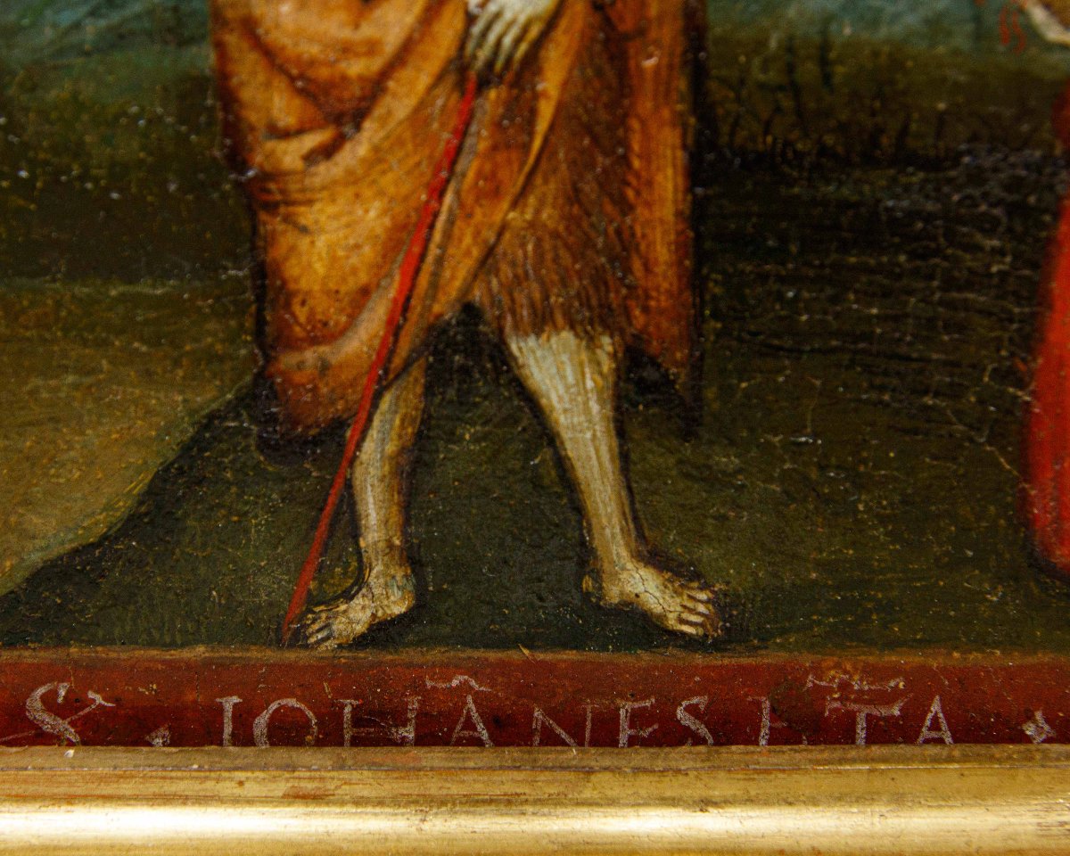 Scuola lombarda, fine del XV secolo, Battesimo di Cristo con due angeli-photo-1