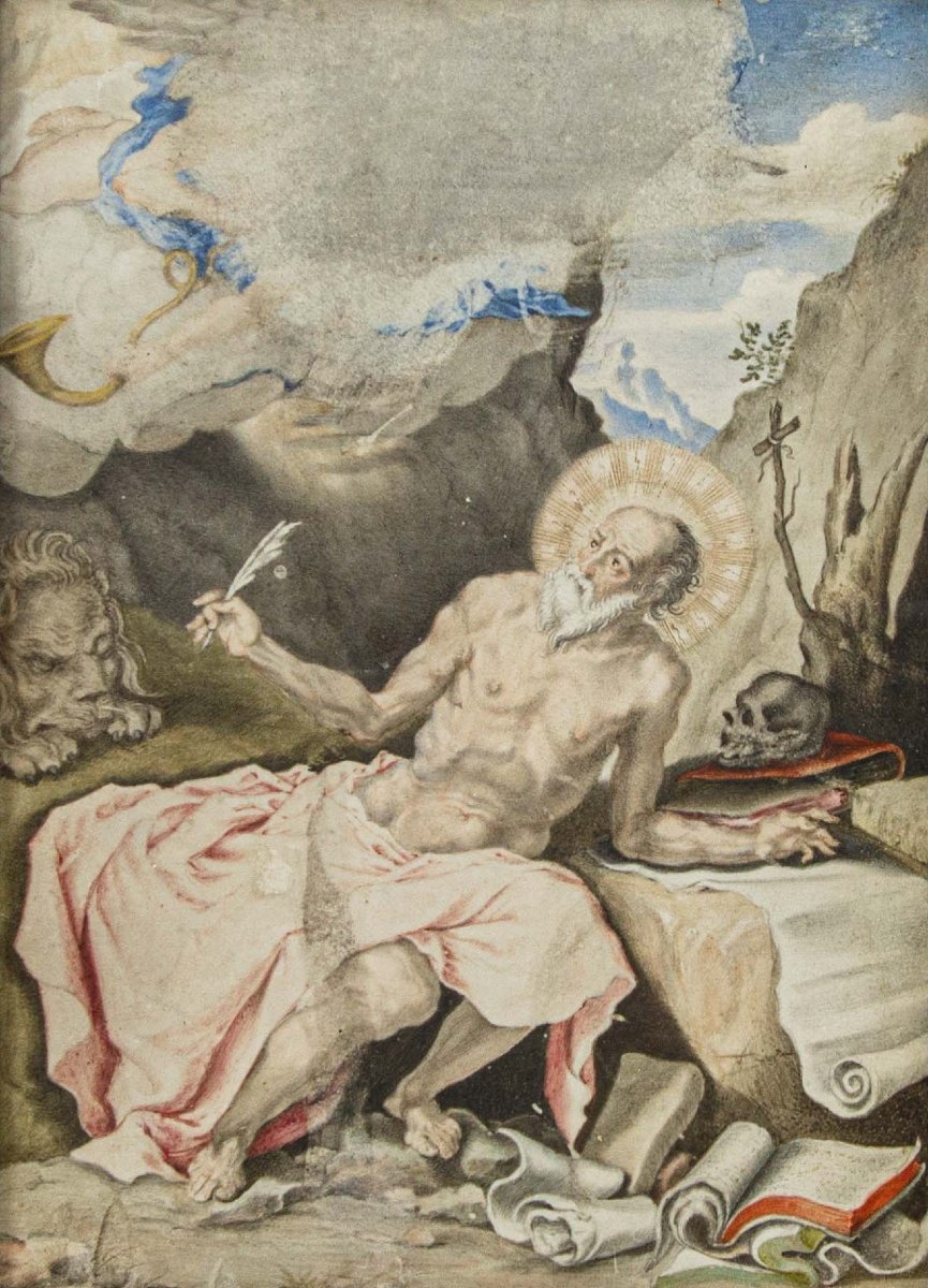 XVII secolo, San Girolamo nel deserto-photo-2