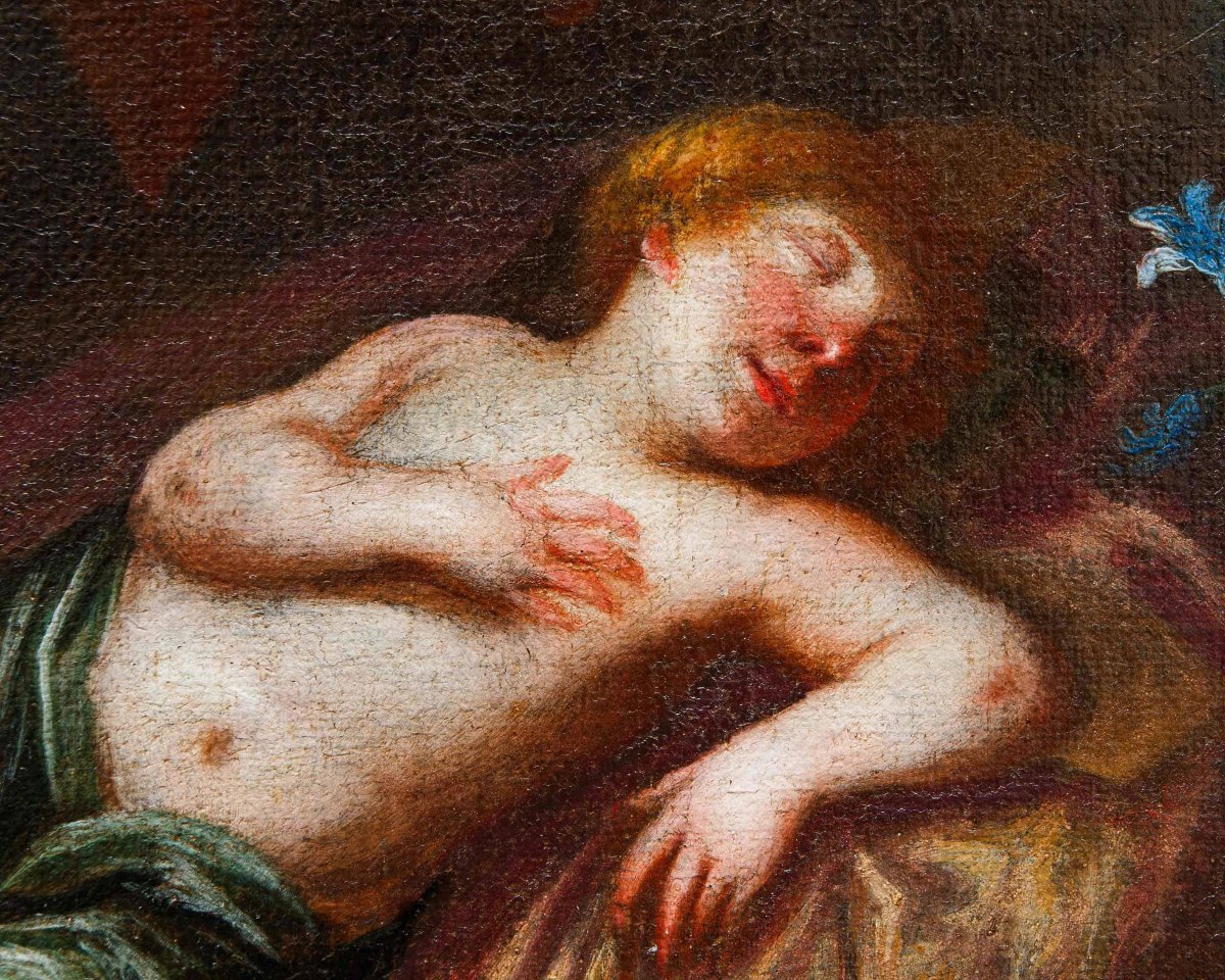 Pier Francesco Cittadini (1616 – 1681), attr., Ghirlanda con Gesù dormiente-photo-6