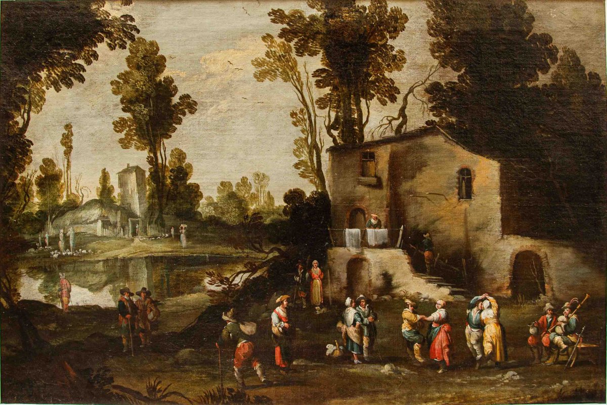 Maestro dell’Accademia Ligustica, Paesaggio con figure-photo-2