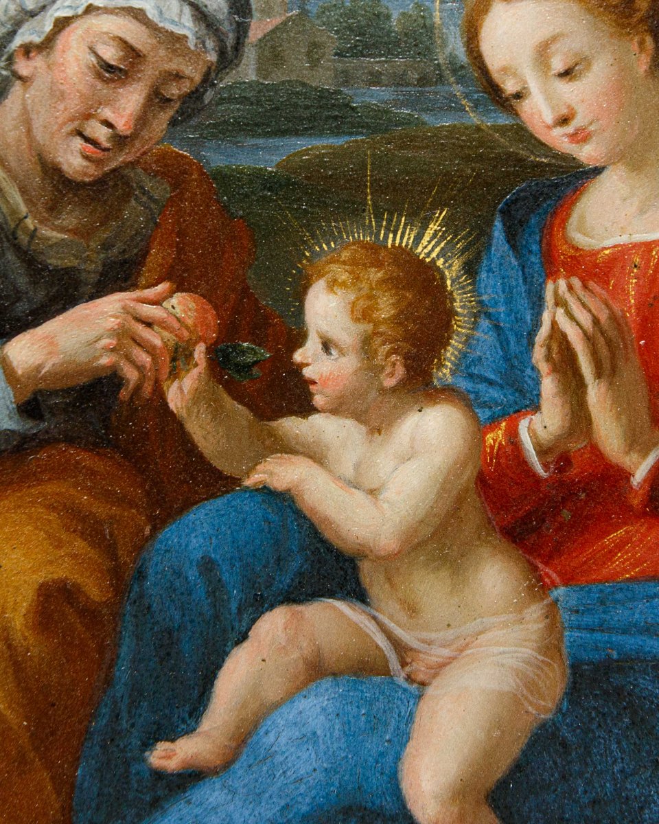 Scuola dell’Italia centrale del XVII secolo, Madonna col Bambino e Sant’Anna-photo-4