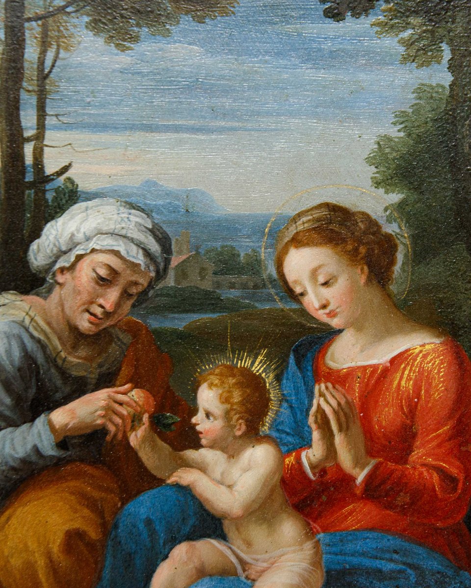 Scuola dell’Italia centrale del XVII secolo, Madonna col Bambino e Sant’Anna-photo-2