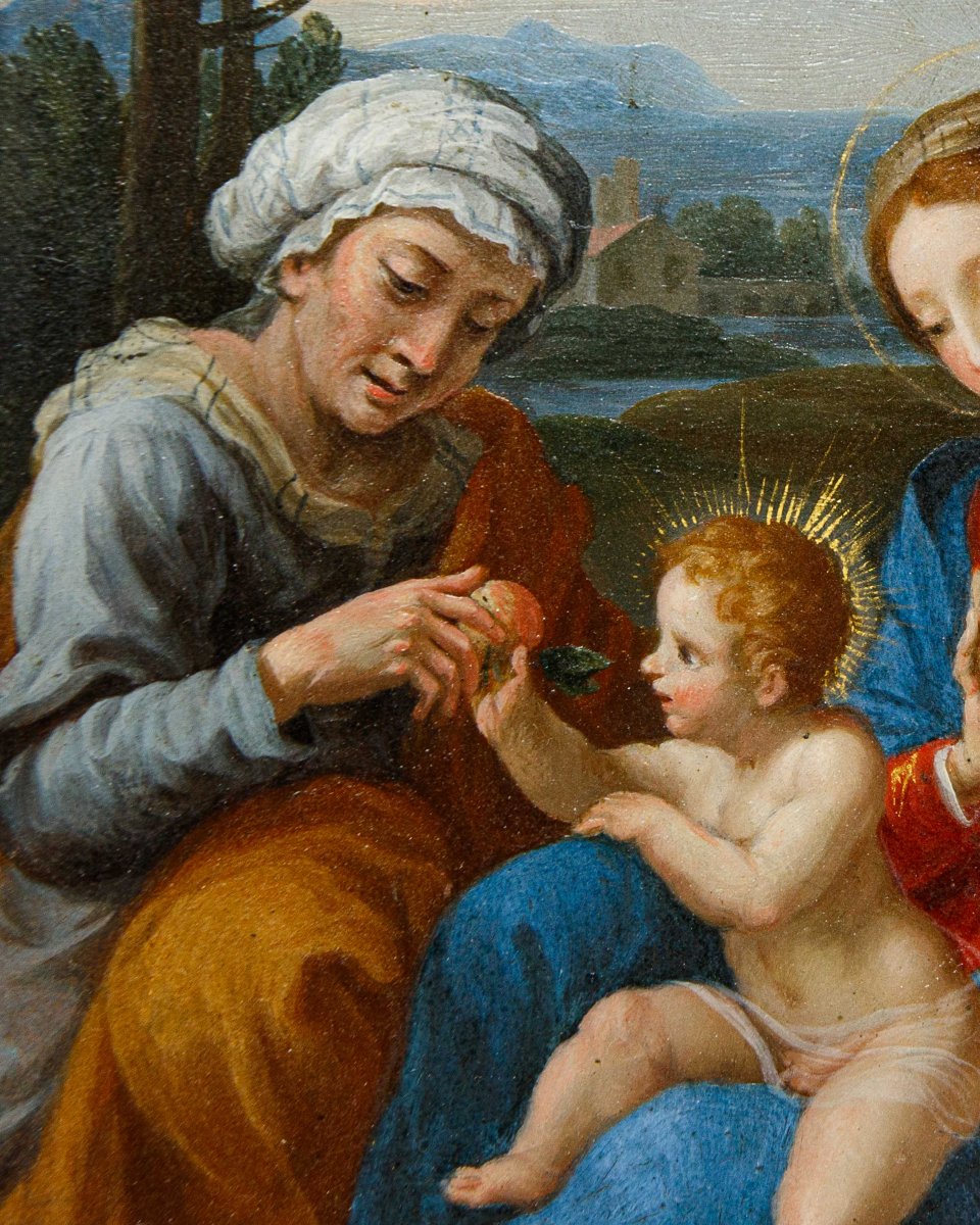Scuola dell’Italia centrale del XVII secolo, Madonna col Bambino e Sant’Anna-photo-4