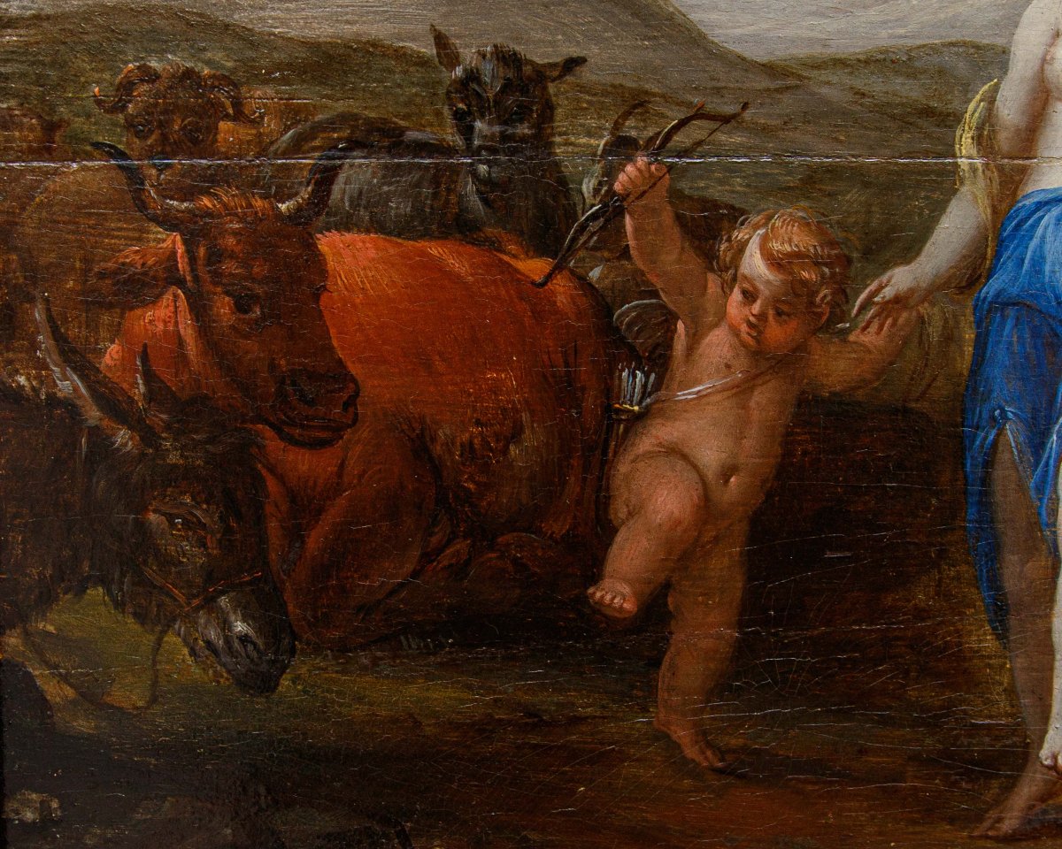 Bottega di Victor Honoré Janssens (1658 – 1736) Paesaggio con figure mitologiche-photo-1