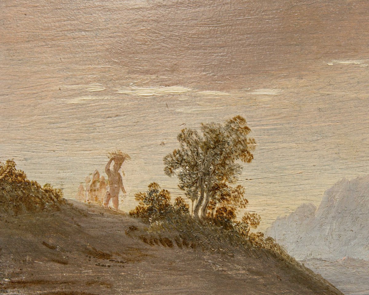 Bottega di Victor Honoré Janssens (1658 – 1736) Paesaggio con figure mitologiche-photo-4