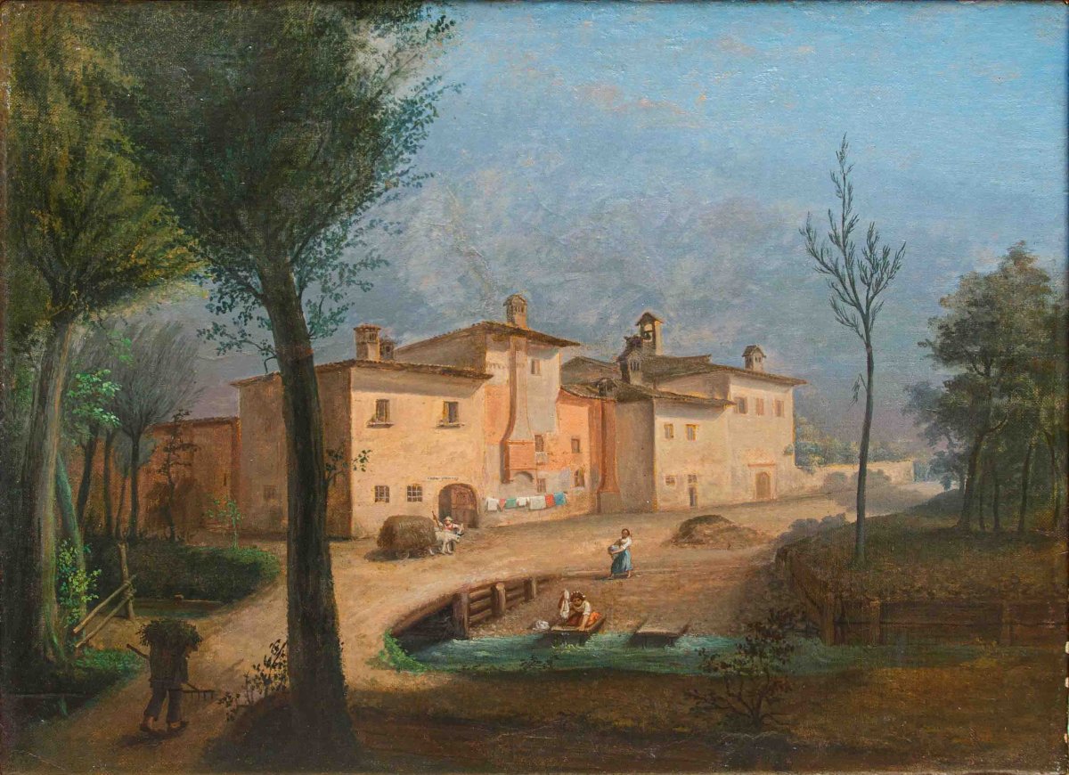 XIX secolo, Vedute con ville lombarde e scenette di genere-photo-1