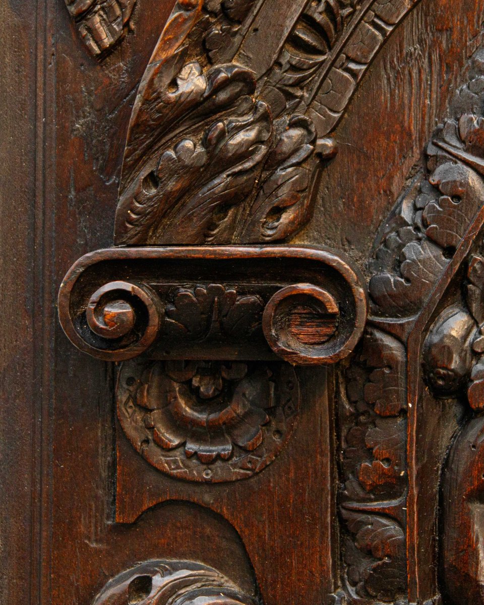 Fiandre, XVII secolo, Pannelli per porta con Allegorie dell’Estate e dell’Inverno-photo-7