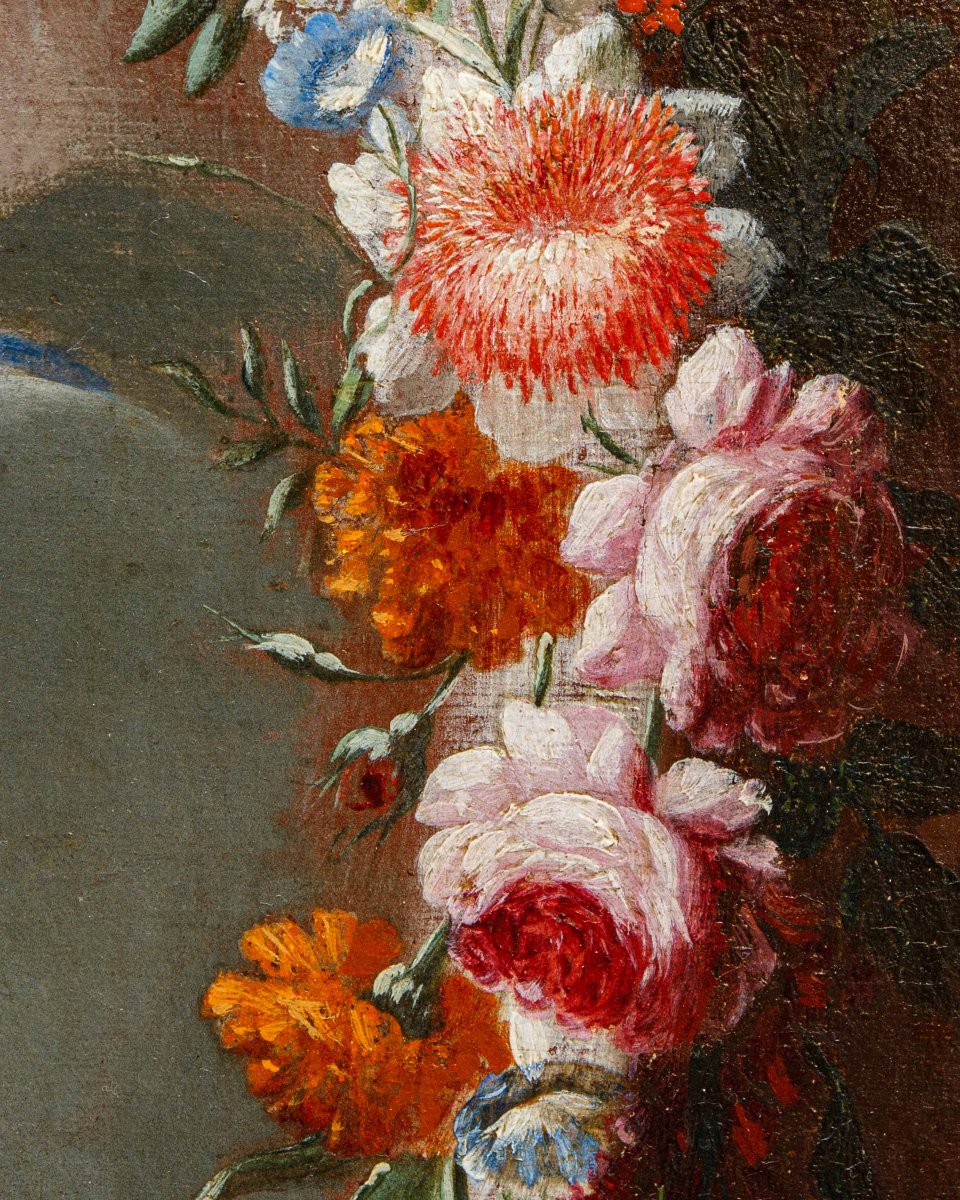 Carel de Vogelaer, e pittore romano della seconda metà del  XVII secolo, Ghirlanda di fiori-photo-5