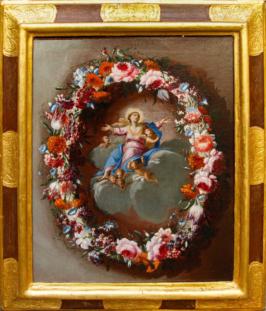 Carel de Vogelaer, e pittore romano della seconda metà del  XVII secolo, Ghirlanda di fiori