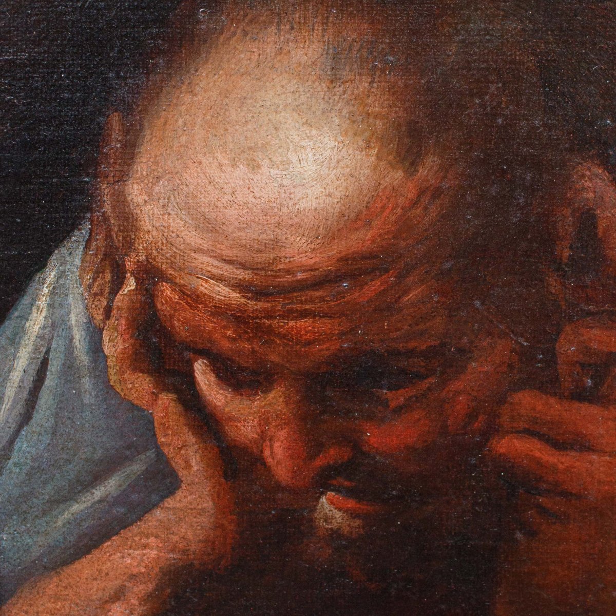 Antonio Zanchi (Este, 1631 – Venezia, 1722), Studio di un volto maschile-photo-3