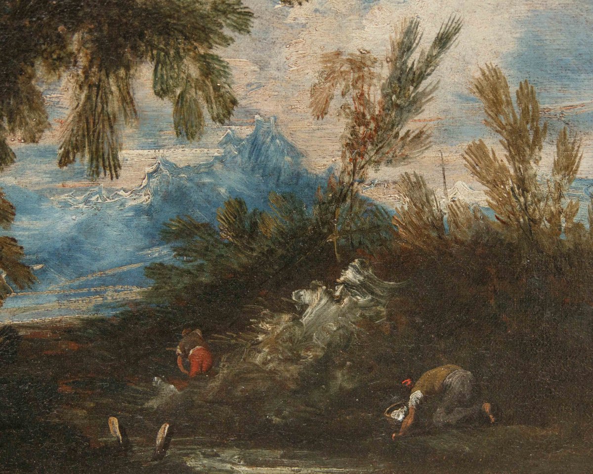 Antonio Francesco Peruzzini (Ancona, 1643 o 1646 – Milano, 1724), Paesaggio con figure-photo-4