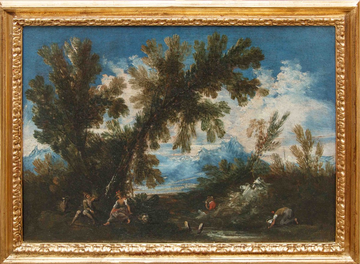 Antonio Francesco Peruzzini (Ancona, 1643 o 1646 – Milano, 1724), Paesaggio con figure