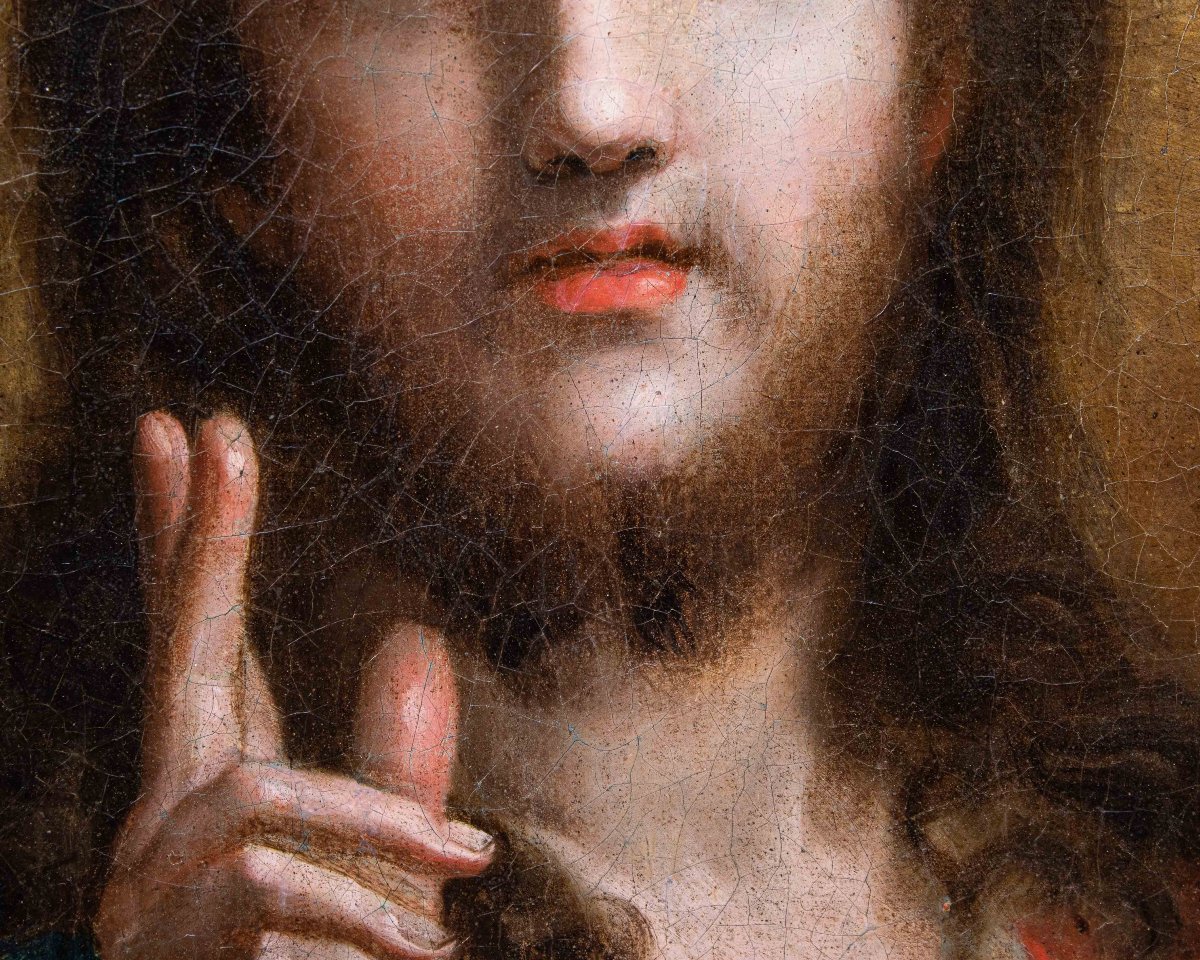Scuola del XVI-XVII secolo, Cristo Benedicente-photo-6