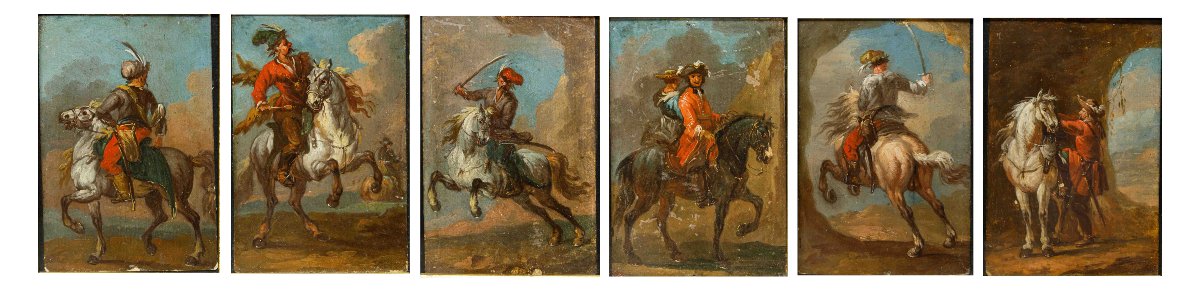 August Querfurt (1696, Wolfenbüttel – 1761, Vienna), attr., Composizioni con cavalieri-photo-2