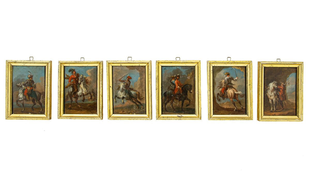 August Querfurt (1696, Wolfenbüttel – 1761, Vienna), attr., Composizioni con cavalieri
