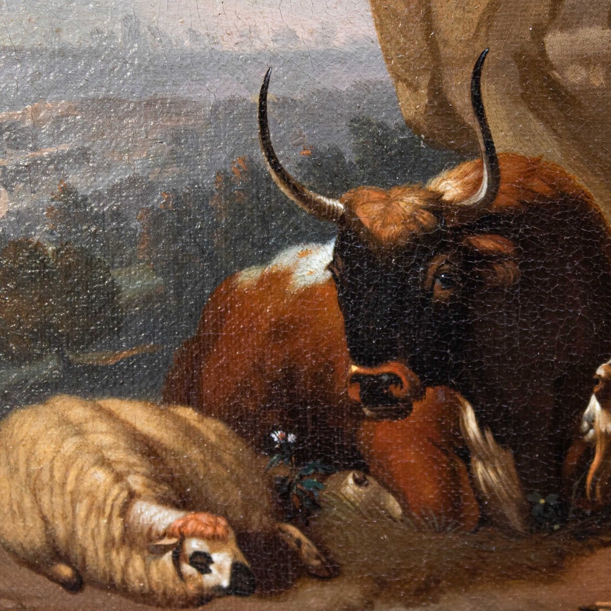 Cerchia di Nicolaes Berchem (1620, Haarlem - 1683, Amsterdam), Scena con armenti-photo-6
