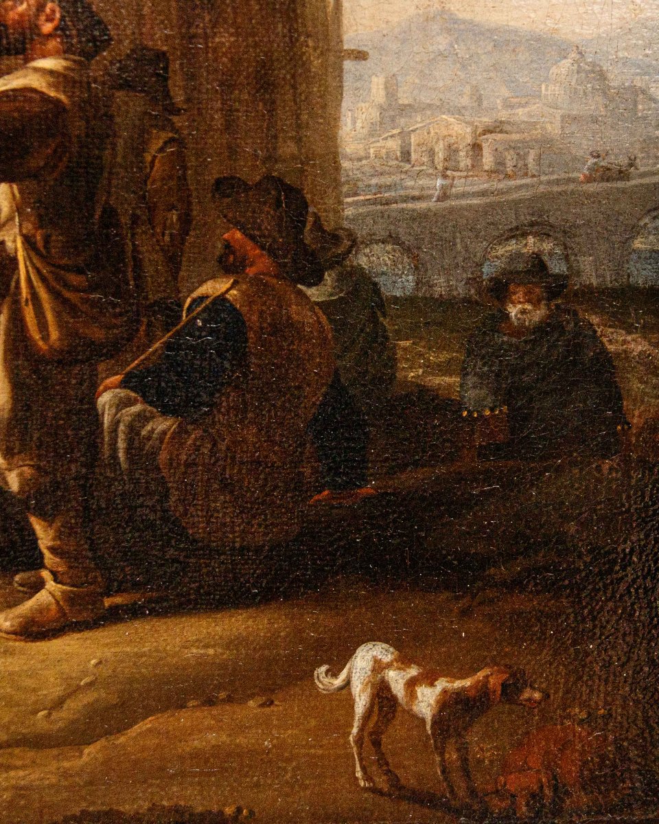 Johannes Lingelbach, talvolta anche Jan (1622 – 1674), Scena con bevitori-photo-2