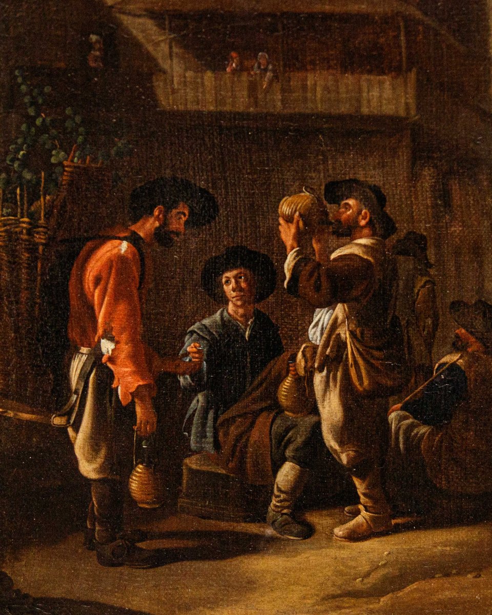 Johannes Lingelbach, talvolta anche Jan (1622 – 1674), Scena con bevitori-photo-4
