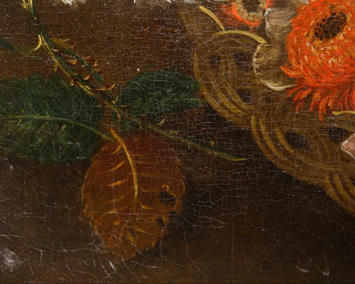 Scuola del XVIII secolo, Natura morta con cesto di fiori-photo-1
