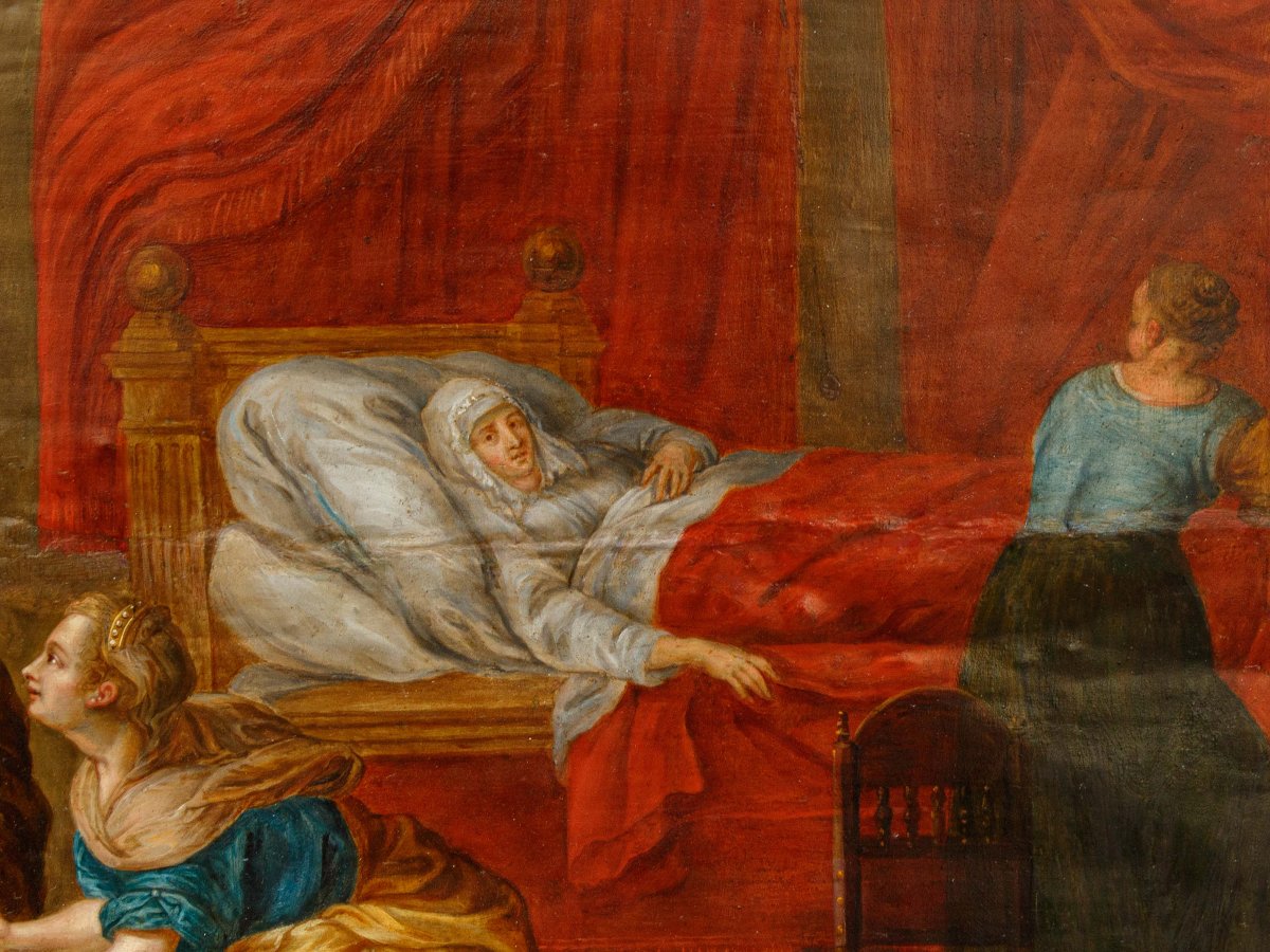 Bottega di Josè Leonardo (Saragozza, 1601 – 1653), Nascita della Vergine-photo-4