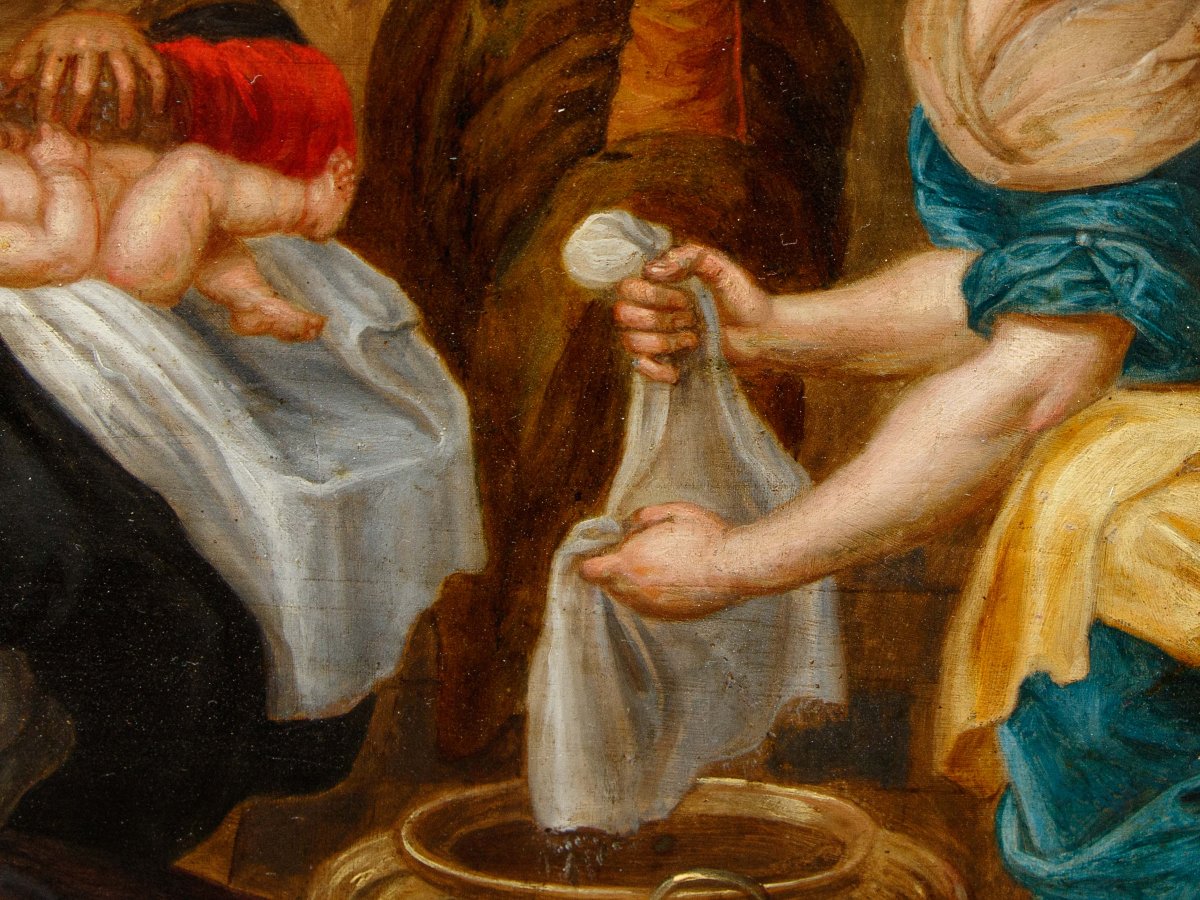 Bottega di Josè Leonardo (Saragozza, 1601 – 1653), Nascita della Vergine-photo-5