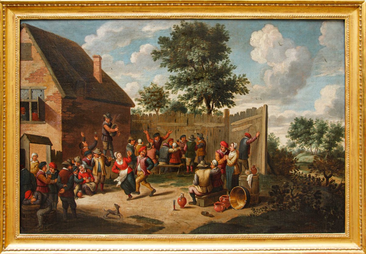David Teniers il Giovane (Anversa, 1610 – Bruxelles, 1690), bottega di, Festa di villaggio