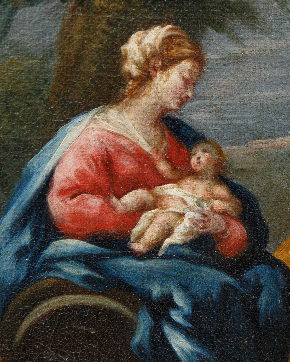 Scuola lombarda, secolo XVII, Fuga in Egitto-photo-4