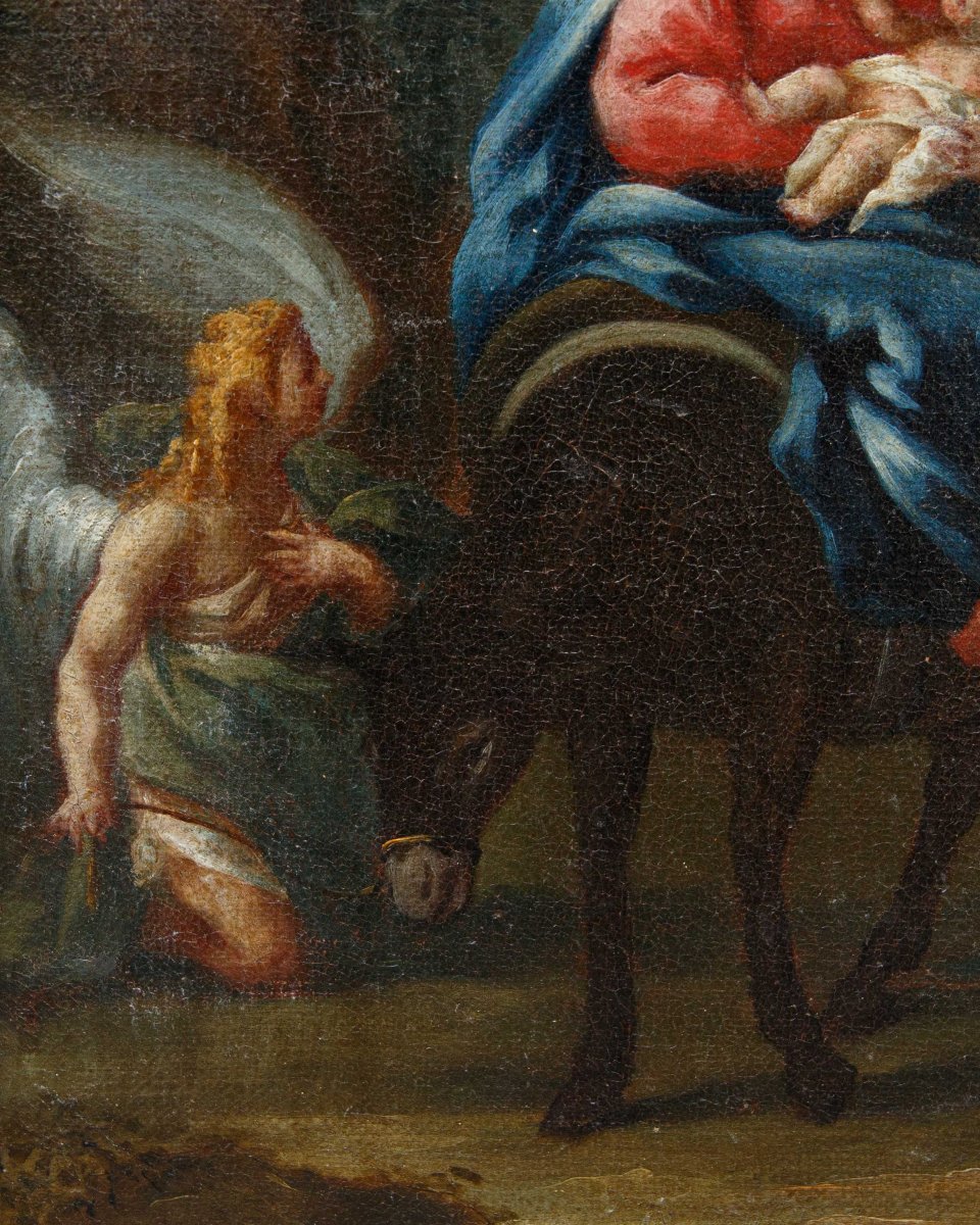 Scuola lombarda, secolo XVII, Fuga in Egitto-photo-7
