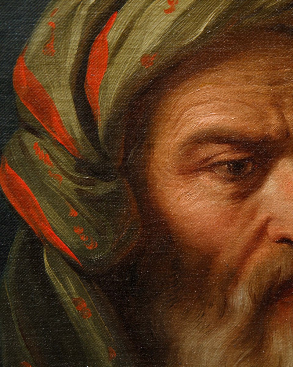 Carlo Arienti (Bologna, 1801 - Torino, 1873), attr.,Ritratto d'uomo con turbante (Testa di cara-photo-1