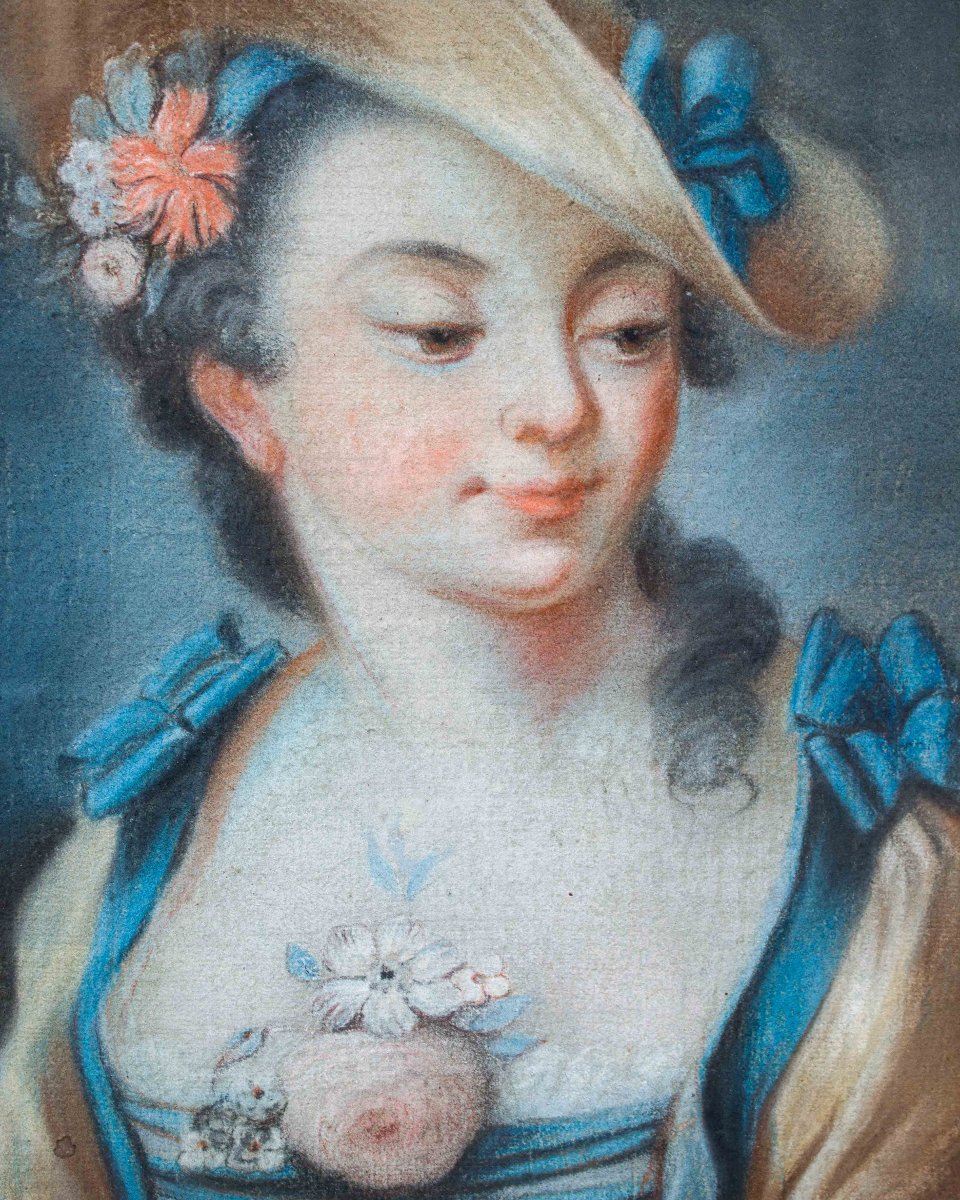 Tomaso Bugoni (Venezia? – 1767), Ritratto di ragazza con cappello-photo-2