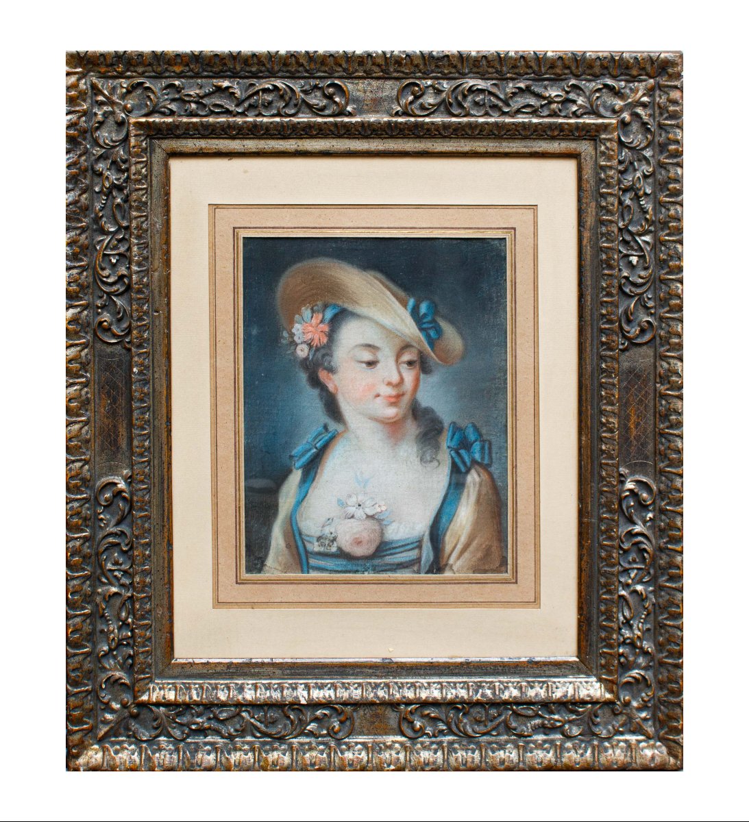 Tomaso Bugoni (Venezia? – 1767), Ritratto di ragazza con cappello