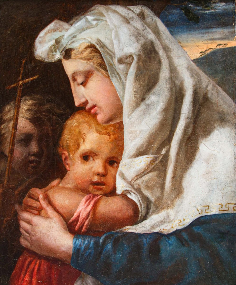 Scuola veneta del XVIII secolo, Madonna col Bambino e San Giovannino-photo-2