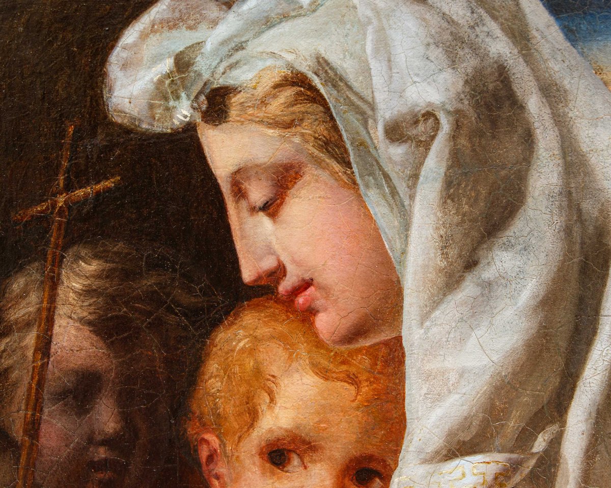 Scuola veneta del XVIII secolo, Madonna col Bambino e San Giovannino-photo-4