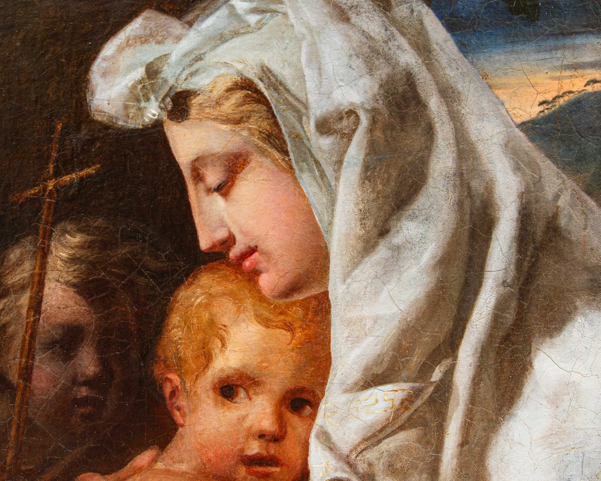 Scuola veneta del XVIII secolo, Madonna col Bambino e San Giovannino-photo-2