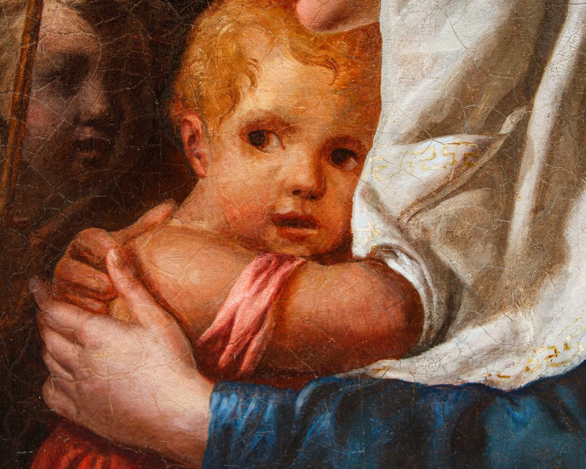 Scuola veneta del XVIII secolo, Madonna col Bambino e San Giovannino-photo-3