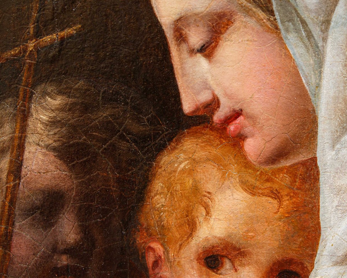 Scuola veneta del XVIII secolo, Madonna col Bambino e San Giovannino-photo-5