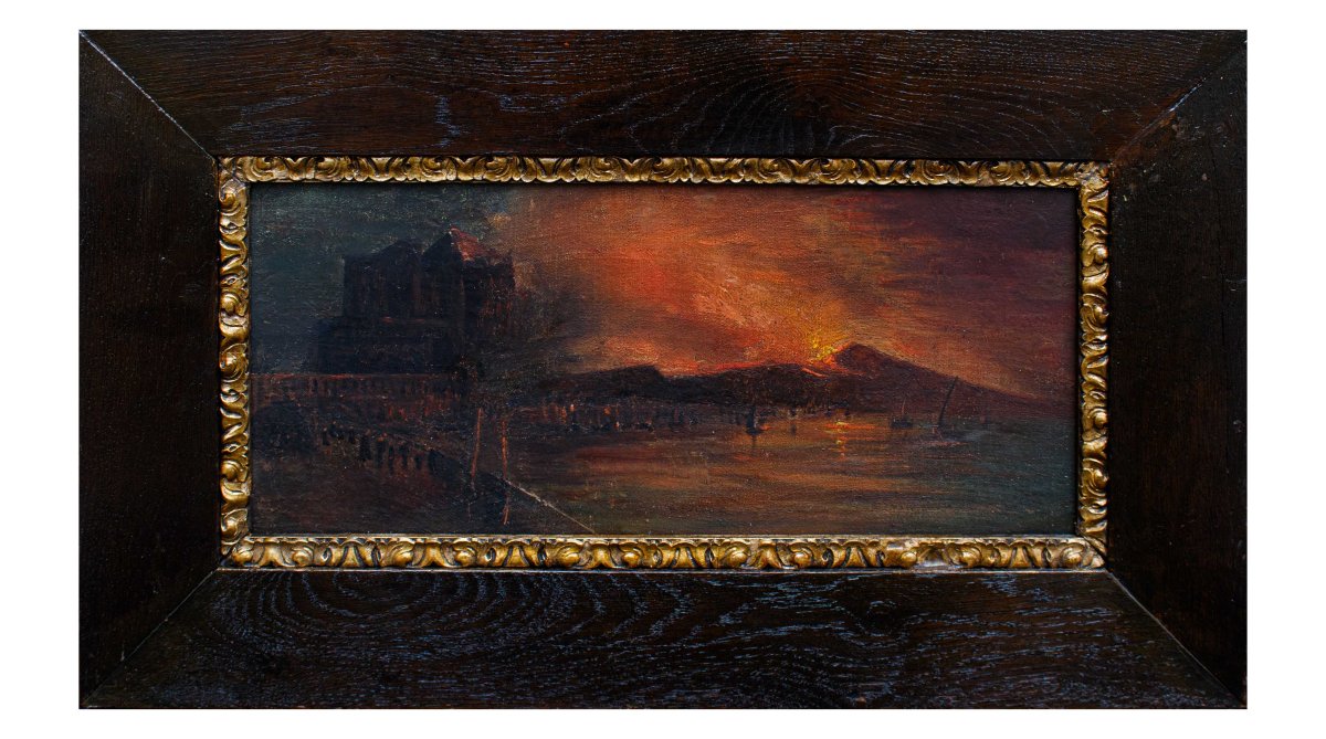 Scuola napoletana, XIX secolo, L'eruzione del Vesuvio