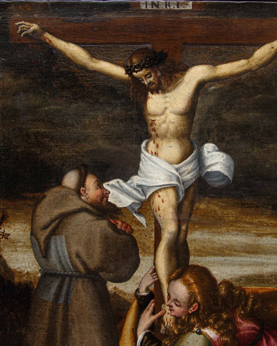 Marcantonio Mainardi (Cremona, 1570 ca – 1629), Crocifissione con Maddalena e santo francesca-photo-4